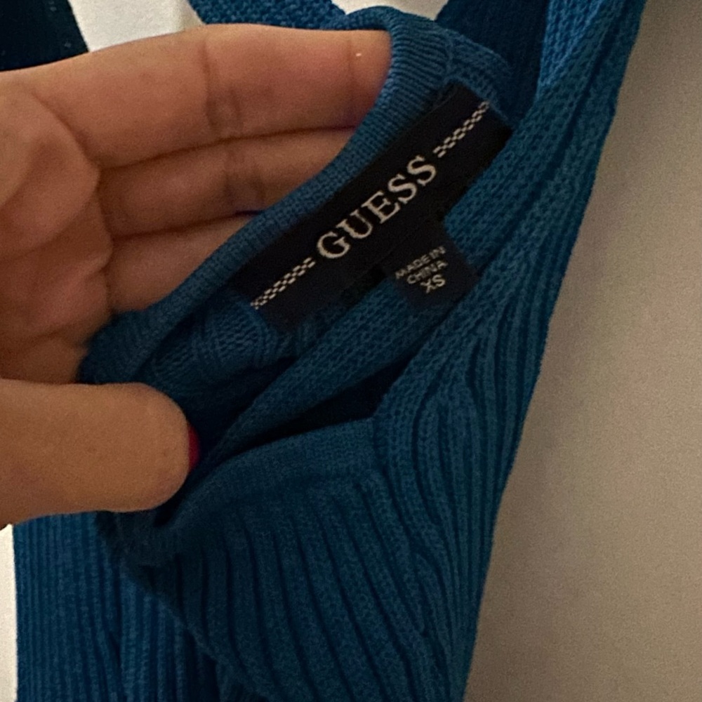 GUESS Blue Knit Ribbed Dress - Picture 3 of 5